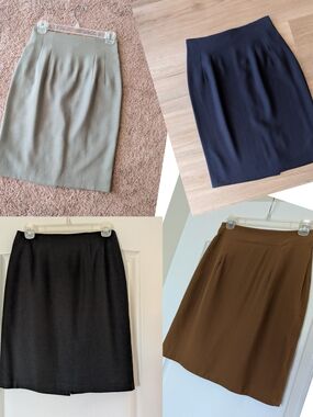 Modern High-Waist Pencil Skirt — Black, Navy, Green, Brown Bundle